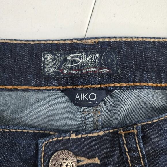 Silver Jeans Aiko Mid capri size 30x22 womens denim dark wash 6458 - Picture 8 of 11